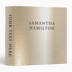 Pastel Pearl Gold Glam Metallic Look Stylish Serif Binder