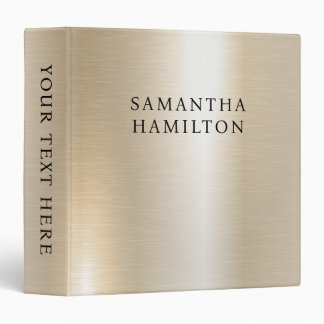 Pastel Pearl Gold Glam Metallic Look Stylish Serif Binder