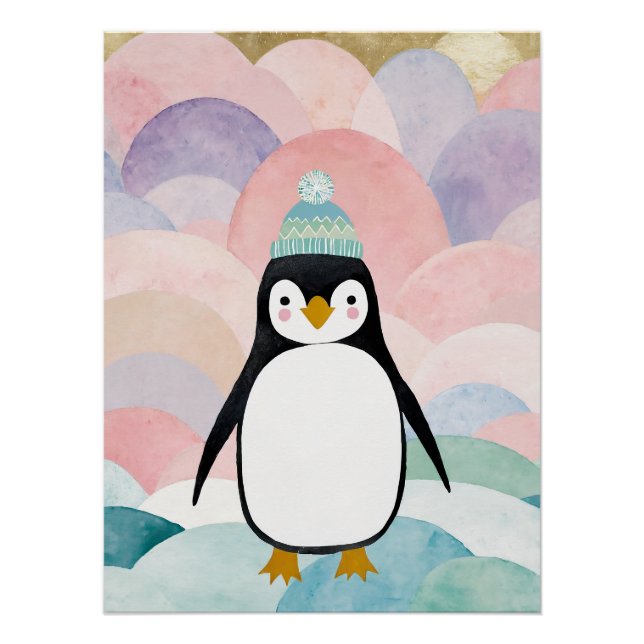 Pastel Penguin Peak Poster (Front)