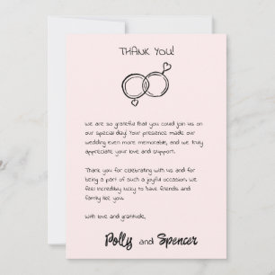 Pastel Penmanship Thank You Card Blush