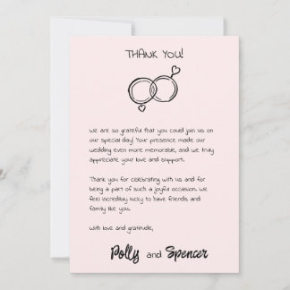 Pastel Penmanship Thank You Card Blush