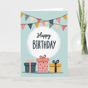 Pastel Pennant Birthday Card
