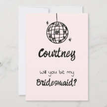 Pastel Pensey Bridesmaid Invitation Blush