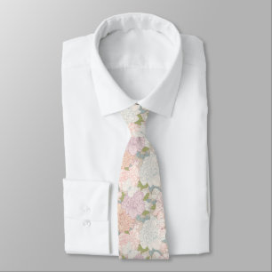 Pastel Peony & Butterfly Flower Pattern Tie