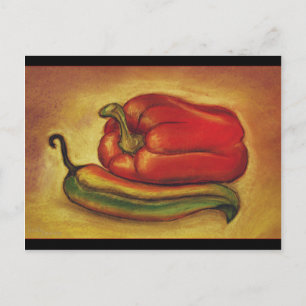 Pastel Peppers Postcard