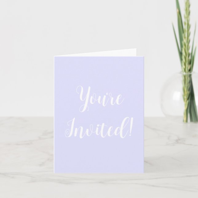 Pastel Periwinkle Purple Blank Invitations (Front)