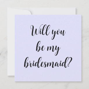 Pastel Periwinkle Purple Bridesmaid Note Card