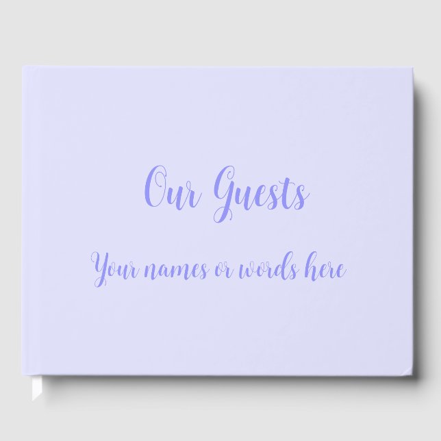 Pastel Periwinkle Purple Guest Book (Front)