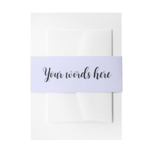 Pastel Periwinkle Purple Invitation Belly Band