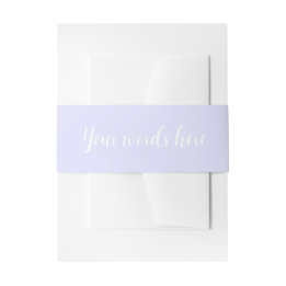 Pastel Periwinkle Purple Invitation Belly Bands Invitation Belly Band