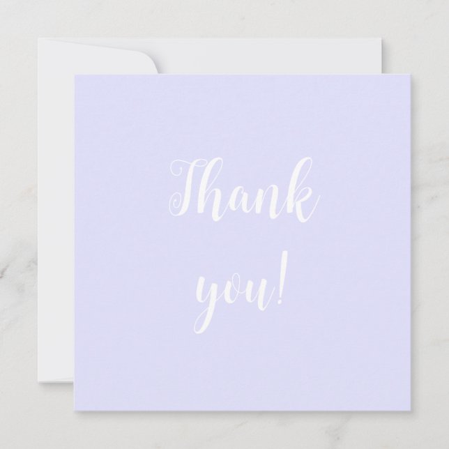 Pastel Periwinkle Purple Thank You Notes (Front)
