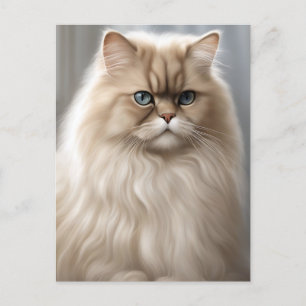 Pastel Persian Cat Portrait Postcard
