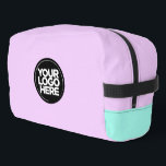 Pastel | Personalized Corporate Logo and Text Dopp Kit<br><div class="desc">Classic pastel pink blue and lavender purple | Personalized Corporate Logo and Text Modern Business Printed Backpack</div>