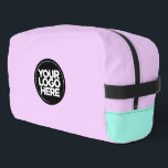 Pastel | Personalized Corporate Logo and Text Dopp Kit<br><div class="desc">Classic pastel pink blue and lavender purple | Personalized Corporate Logo and Text Modern Business Printed Backpack</div>
