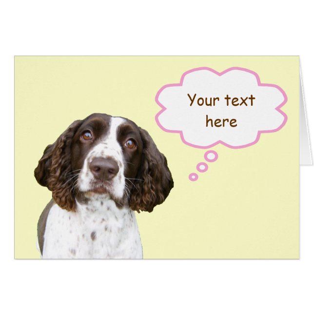 Pastel Personalized English Springer Spaniel Card (Front Horizontal)