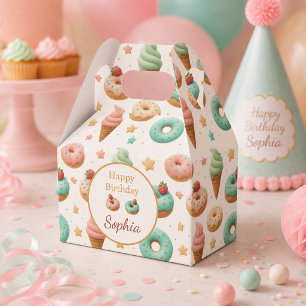 Pastel Personalized Sweet Treats Birthday Favor Box
