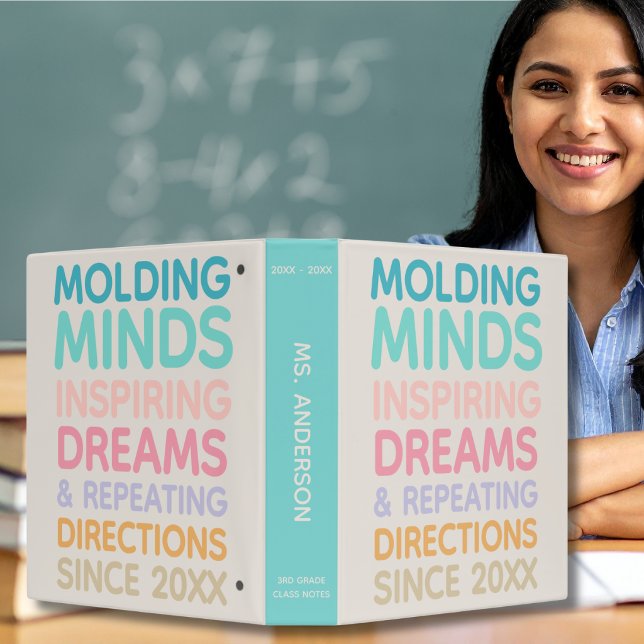 Pastel Personalized Teacher Quote Class Notes Binder (Creator Uploaded)