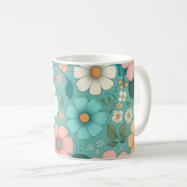 Pastel Petals Coffee Mug (Front Right)