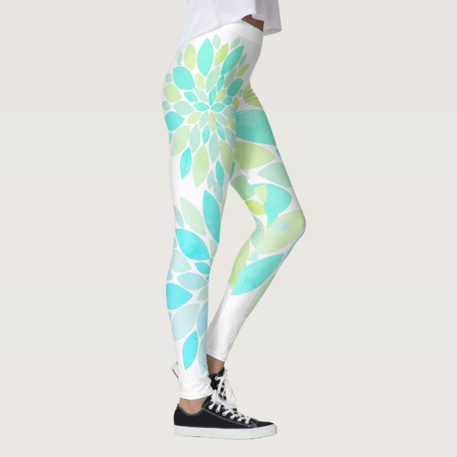 Pastel Petals Flower Pattern Leggings (Right)