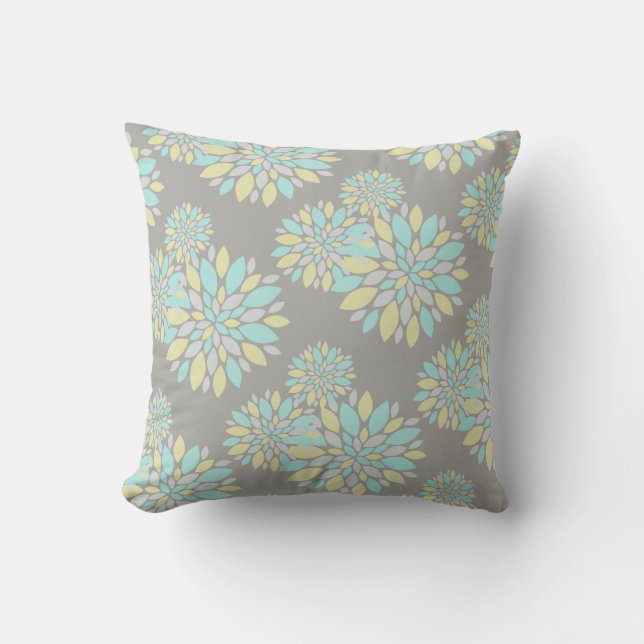 Pastel Petals Flower Pattern Pillow Cushion (Front)