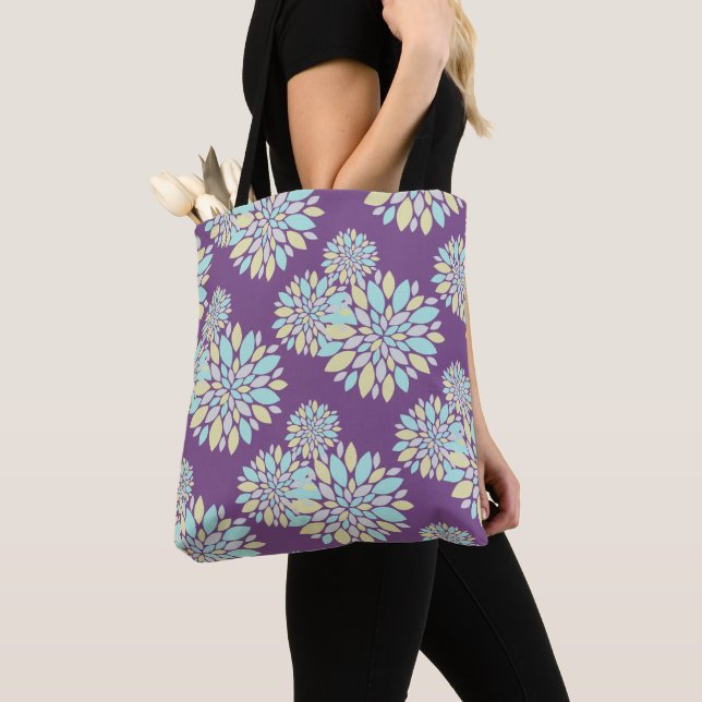 Pastel Petals Flower Pattern Tote Bag (Close Up)