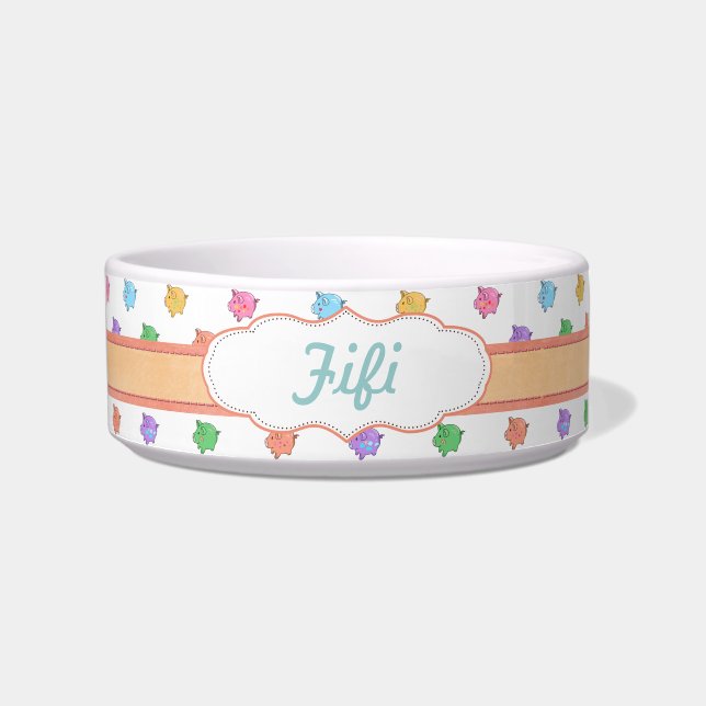 Pastel Pig Pattern Bowl (Front)