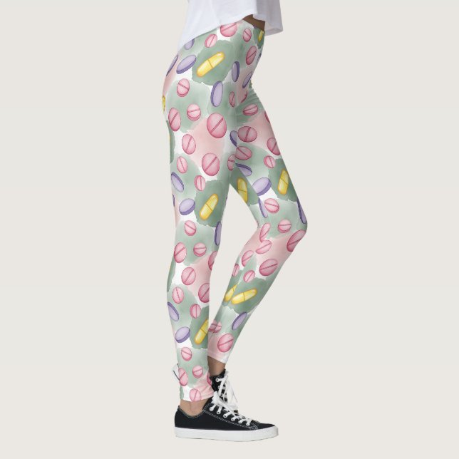 Pastel Pills Healthcare Pattern Leggings (Right)