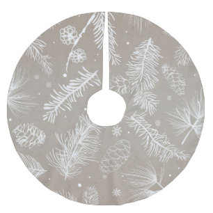 Pastel Pine Pattern Brushed Polyester Tree Skirt