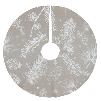 Pastel Pine Pattern Brushed Polyester Tree Skirt