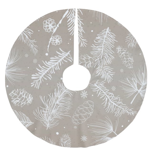 Pastel Pine Pattern Brushed Polyester Tree Skirt (Front)