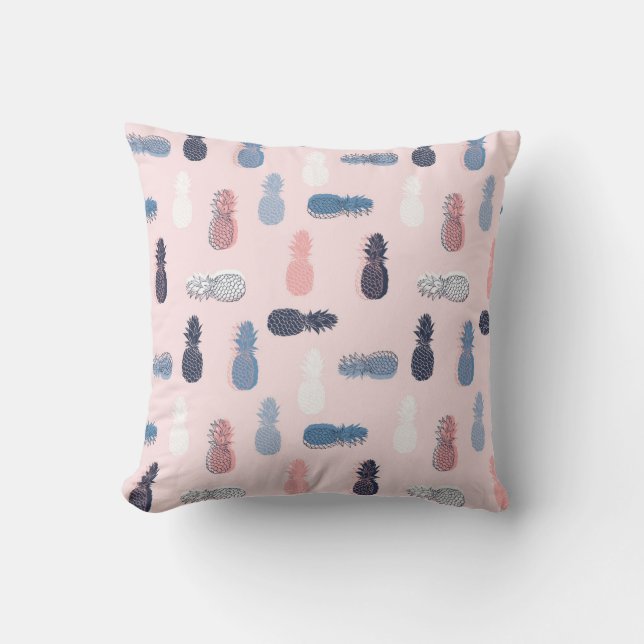 Pastel Pineapple Delight Throw Pillow (Front)