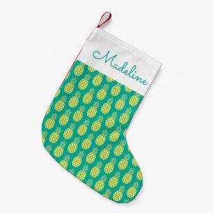 Pastel Pineapples   Add Your Name Small Christmas Stocking