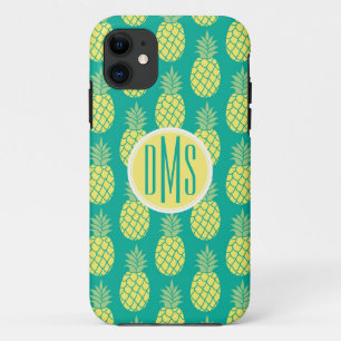 Pastel Pineapples   Monogram iPhone 11 Case
