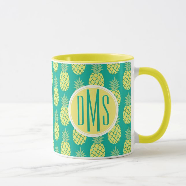Pastel Pineapples | Monogram Mug (Right)