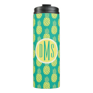 Pastel Pineapples Monogram Thermal Tumbler