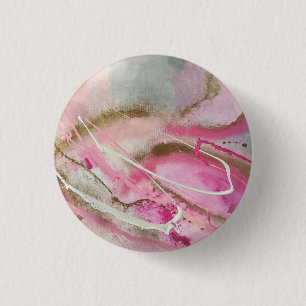 Pastel Pink Abstract Art on Canvass 1 Inch Round Button