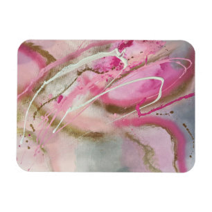Pastel Pink Abstract Art on Canvass Magnet