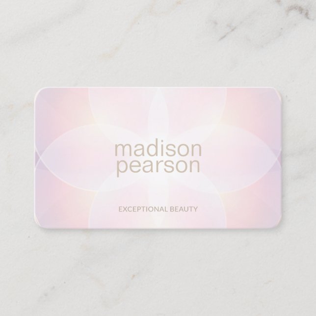 Pastel Pink Abstract Beauty Spa Business Card (Front)