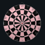 Pastel Pink And Black Dartboard<br><div class="desc">Pastel Pink And Black Dart Board</div>