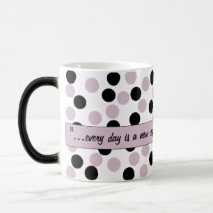 Pastel Pink and Black Polka Dots Beverage mug