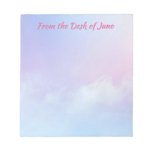 Pastel Pink and Blue Cloud Background Notepad