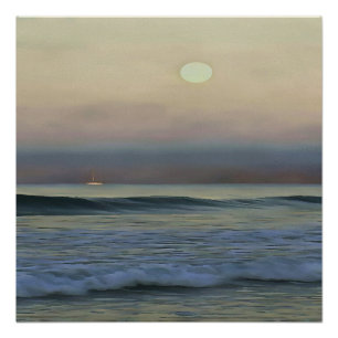 Pastel Pink and Blue Dalyan Beach Sunset Poster