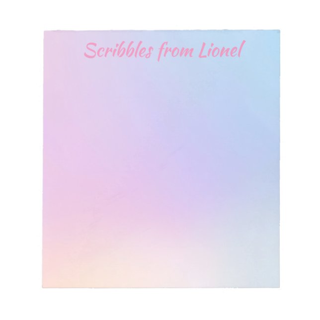Pastel Pink and Blue Gradient Background Notepad (Front)
