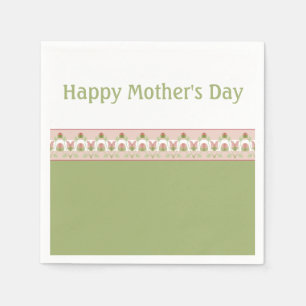 Pastel Pink And Green Designer Paper  Napkin