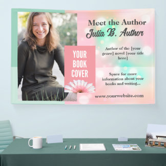Pastel Pink and Mint Custom Author Book Signing Banner