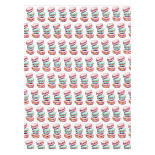 Pastel Pink and Mint Green Macaron Cookies Themed Tablecloth