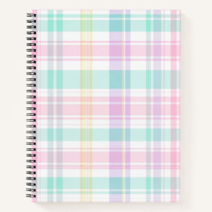 Pastel Pink and Mint Plaid Notebook