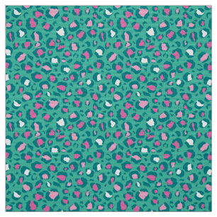 Pastel pink and minty panther fabric