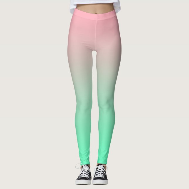 Pastel pink and pale green should always be seen  leggings (Front)