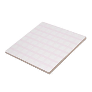 Pastel Pink And Rose Quartz Pink Gingham Pattern Tile
